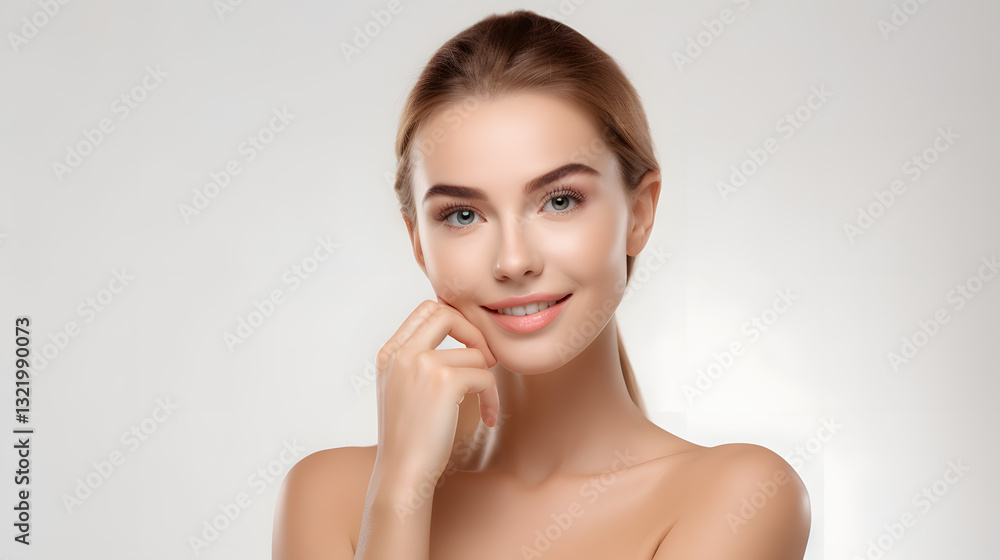 A woman with a beautiful face and a smile A woman with a beautiful face and a smile