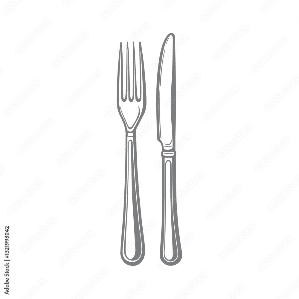 Fork and Knife Cutlery Vector Set Fork and Knife Cutlery Vector Set