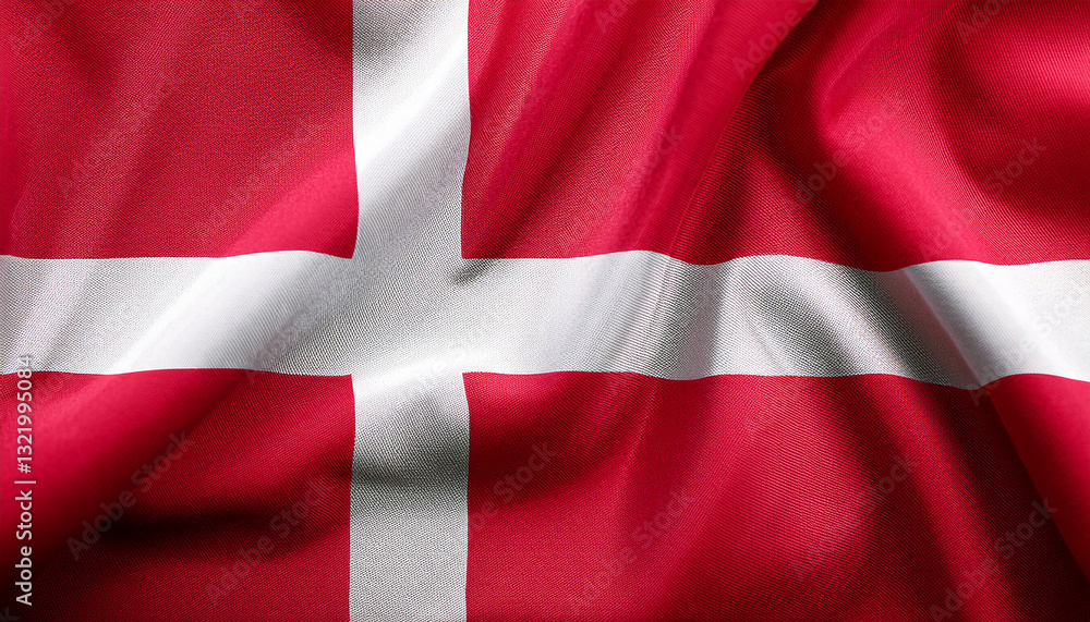 Fototapeta premium National flag of Denmark, silk fabric. Constitution Day. Banner for celebrating Independence Day.