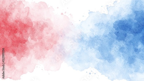 Red and blue watercolor abstract background