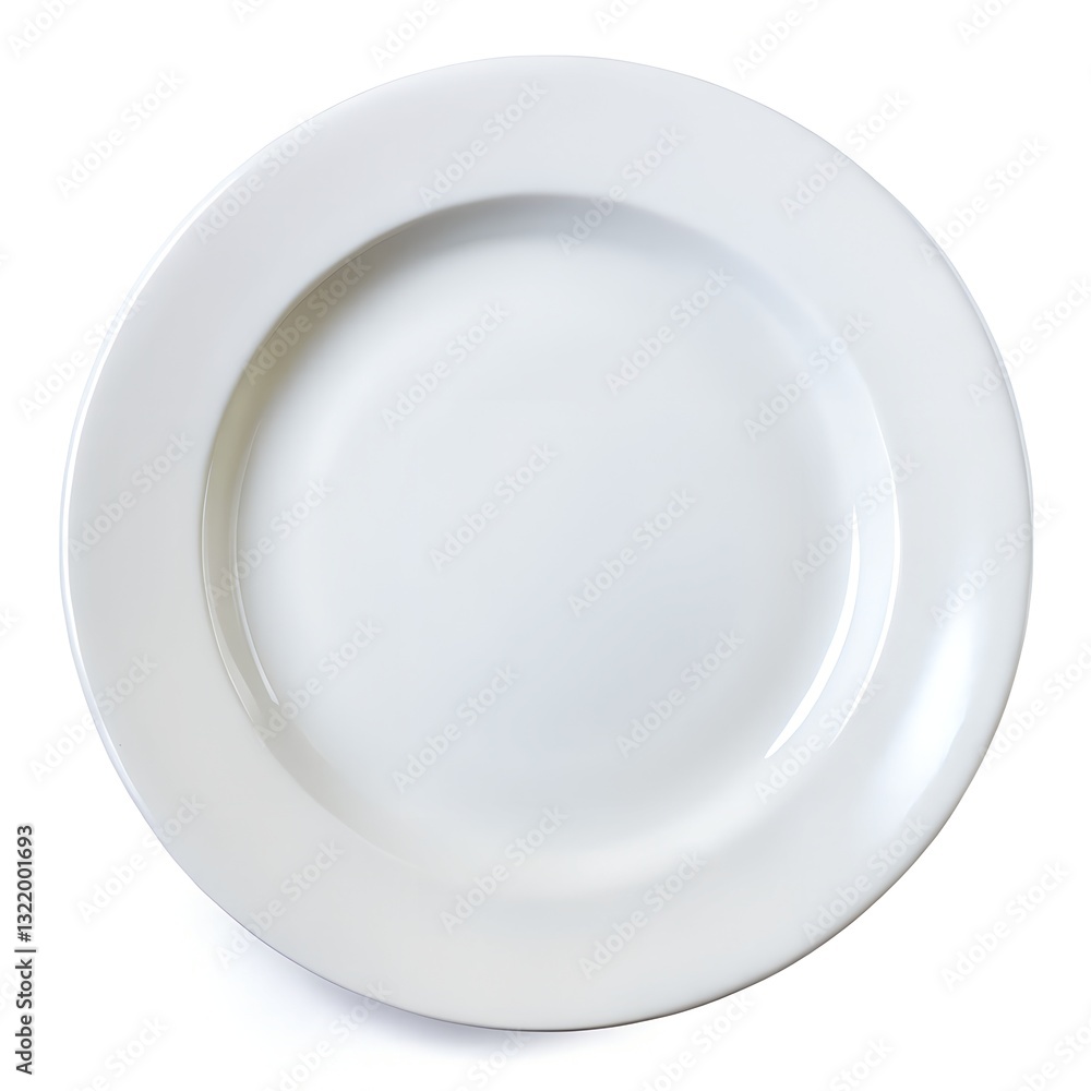 white plate on white background