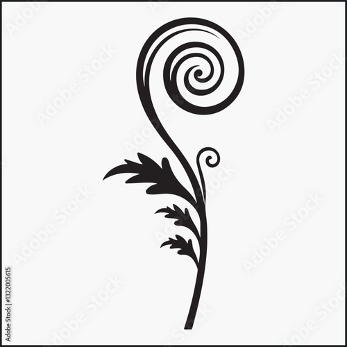 fiddlehead fern silhouette
