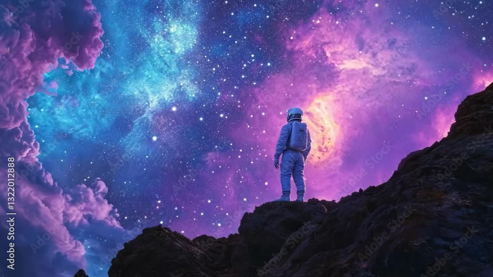 Astronaut with nebula and galaxies in space. Milky way with galaxy stars and space dust in universe. Cosmonaut in deep cosmos at night. Astronaut with nebula and galaxies in space. Milky way with galaxy stars and space dust in universe. Cosmonaut in deep cosmos at night.