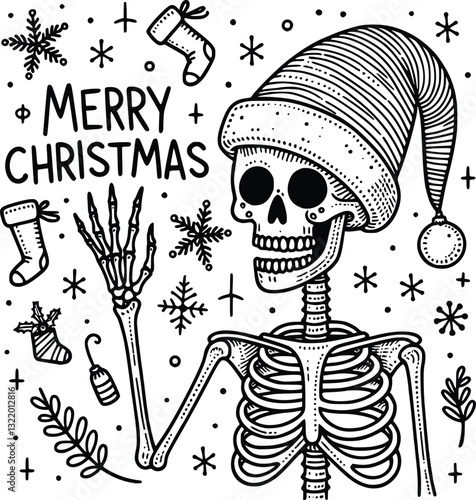 Photos Funny Skeleton Christmas SVG – Spooky & Festive Holiday Design