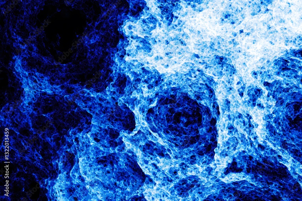 Obraz premium Digital distortion creates mesmerizing patterns with abstract noise and vibrant blue hues in a captivating artwork