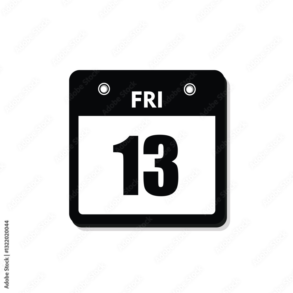 calender icon, 13 friday icon with white background calender icon, 13 friday icon with white background