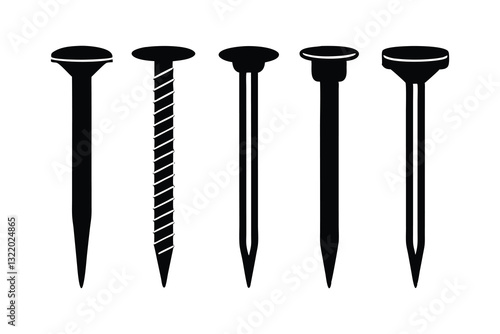 set of metal nails