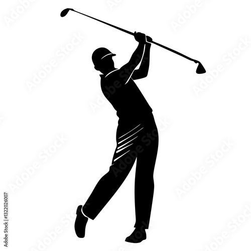 golf player silhouette vector