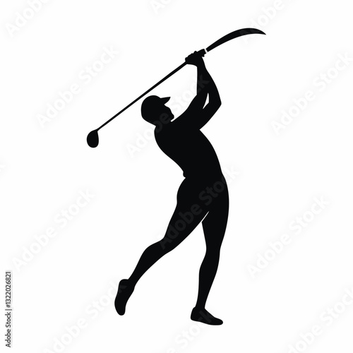 golfer silhouette vector