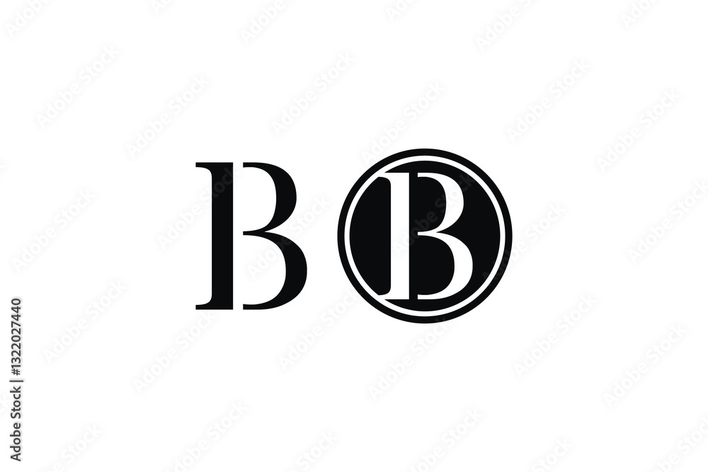 Elegant Black Letter B Logo circle simple Elegant Black Letter B Logo circle simple