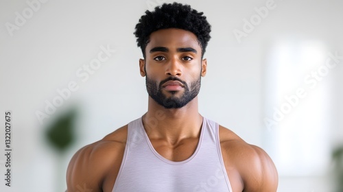 Athletic Man Engaged in High Intensity Workout at the Gym Sweating and Exerting Tremendous Energy and Discipline