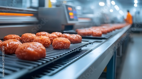 Automated Food Processing Plant with IoT Sensors and Conveyor Belt Producing Donuts