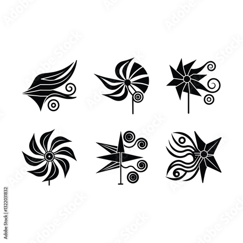 "High-quality wind vector graphic ideal for weather, nature, and airflow-themed designs