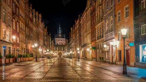 Stare Miasto w Gdańsku nocą