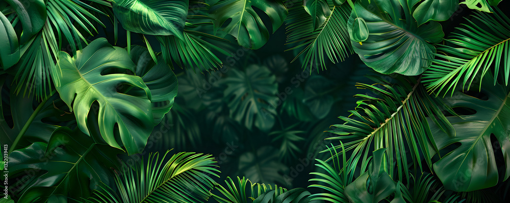 Fototapeta premium A green leafy plant with a large leafy green leaf