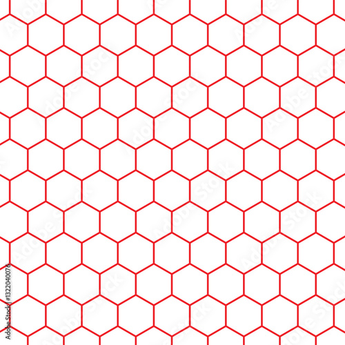 Hexagon geometric grid pattern isolated on transparent background, Abstract black honeycomb texture horizontal backdrop design, illustration png file