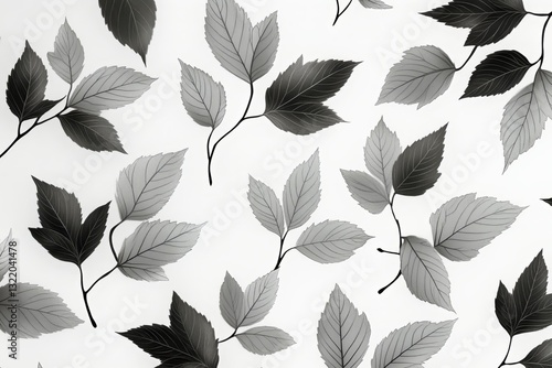 Diverse Arrangement of Monochromatic Leaves on a Light Background Showcasing ...