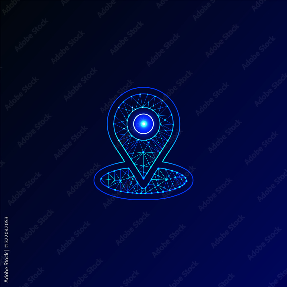 Low poly location icon vector design