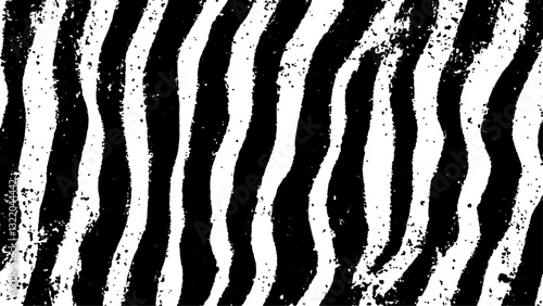 Texture with plain black and white zebra pattern, Black and white wavy stripes.  Abstract background. abstract graffiti shape in black and white, aligned with viewer’s perspective.