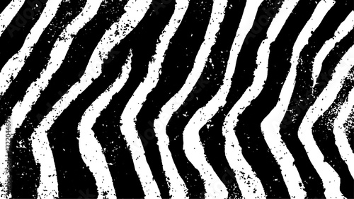 Texture with plain black and white zebra pattern, Black and white wavy stripes.  Abstract background. abstract graffiti shape in black and white, aligned with viewer’s perspective.