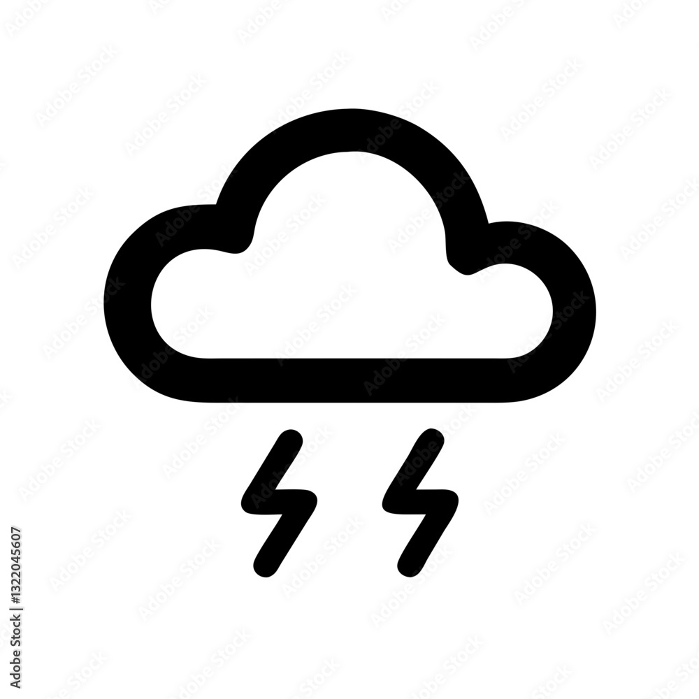 thunderstorm pictogram isolated on transparent background 
