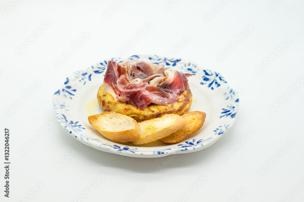 A plate of food with a piece of bread and a piece of meat A plate of food with a piece of bread and a piece of meat