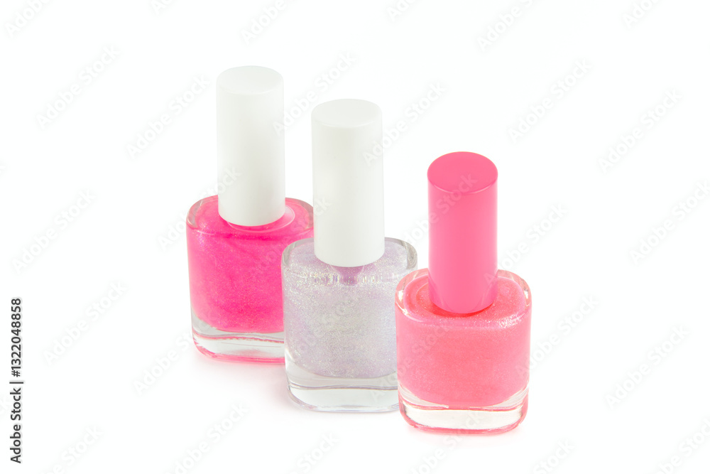 Set of Nail polish isolated on white. Set of Nail polish isolated on white.