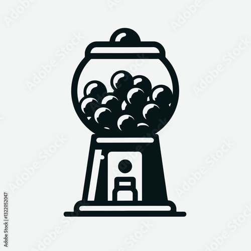 Gumball Machine silhouette in black on a white background