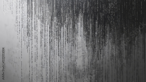 Digital binary code. Computer matrix data falling numbers, coding typography and codes stream gray. Cyberspace stream matrix monitor abstract coding or coded vector background illustration