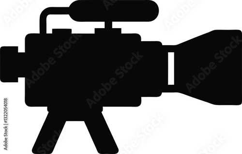 Video Camera black silhouette,Film Camera vector icon