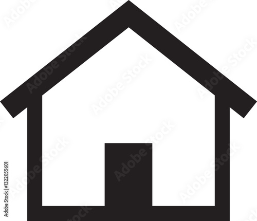 Web home icon. Home page for apps and websites, house symbol isolated on transparent background. Main page, homepage, webpage, button. Vector illustration.