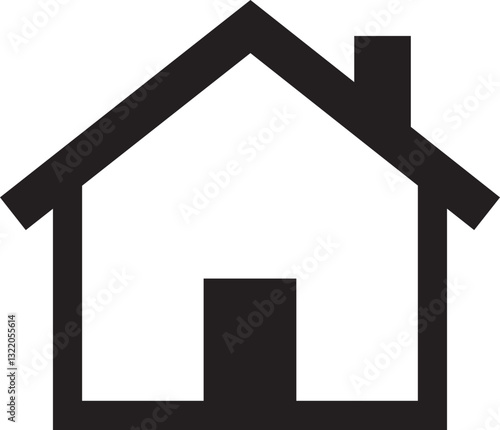 Web home icon. Home page for apps and websites, house symbol isolated on transparent background. Main page, homepage, webpage, button. Vector illustration.