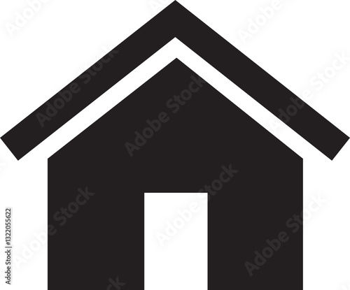Web home icon. Home page for apps and websites, house symbol isolated on transparent background. Main page, homepage, webpage, button. Vector illustration.