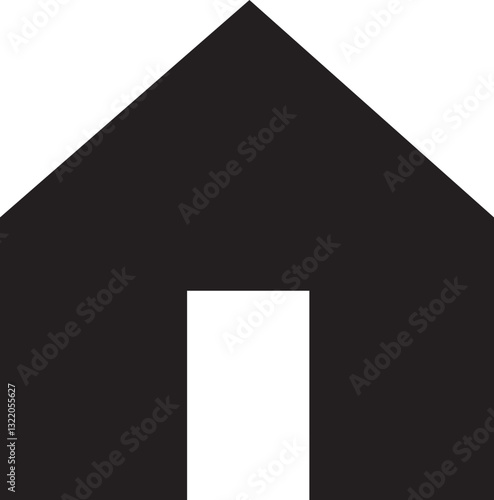 Web home icon. Home page for apps and websites, house symbol isolated on transparent background. Main page, homepage, webpage, button. Vector illustration.