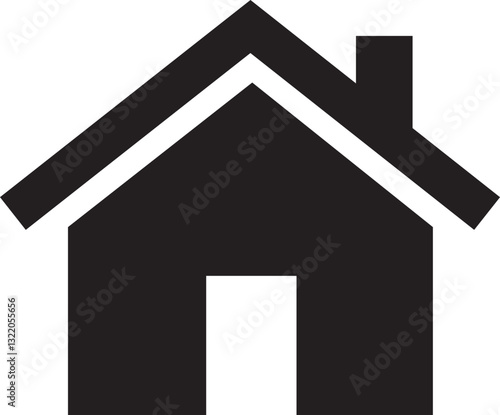 Web home icon. Home page for apps and websites, house symbol isolated on transparent background. Main page, homepage, webpage, button. Vector illustration.