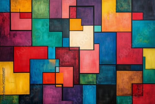 Vibrant Fabric Squares Arranged Artistically on a Textured Surface