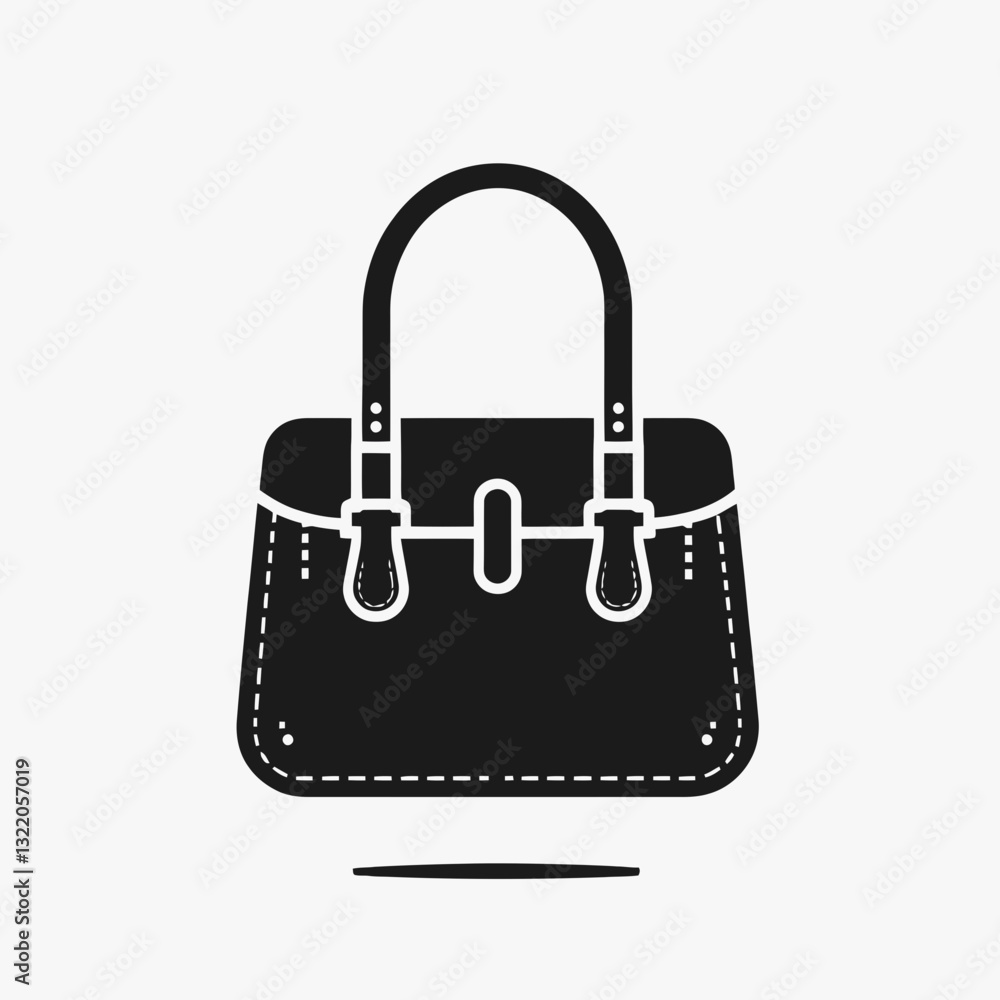 Handbag silhouette in black on a white background Handbag silhouette in black on a white background