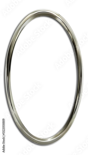 Exquisite Silver Oval Mirror Frame: Elegant and Contemporary Touch for Home Decor and Interior Design Transparent PNG Format Image File