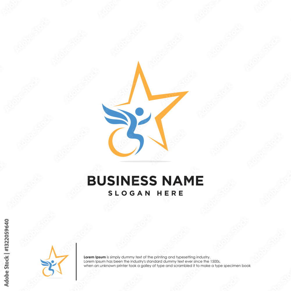 Obraz premium Disability logo vector illustration design template for Disabilities care or charity logo