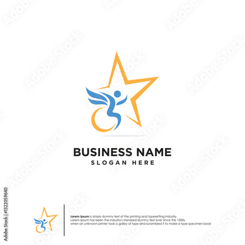 Disability logo vector illustration design template for Disabilities care or charity logo