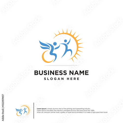 Modern passionate disability people for Disabilities care or charity logo