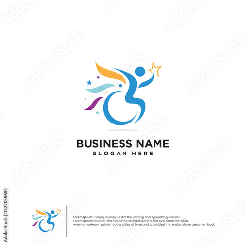 Disabled athlete icon for sporting events disabled day template