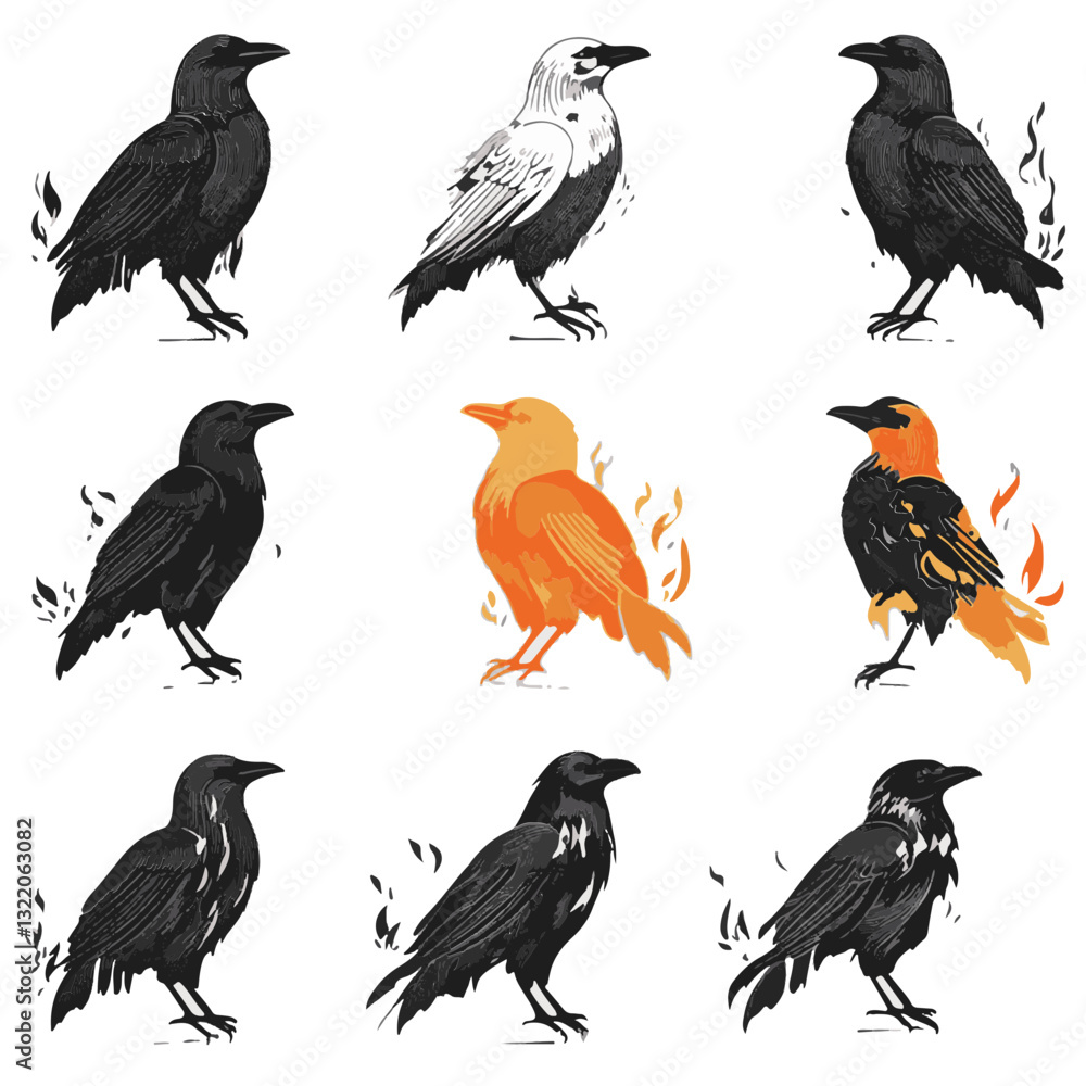 Fototapeta premium set of birds