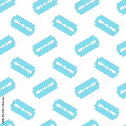 Razor Blade seamless pattern on white background