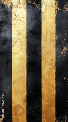 Golden Texture With Black Stripes on a Wall Background Showcasing Modern Desi...