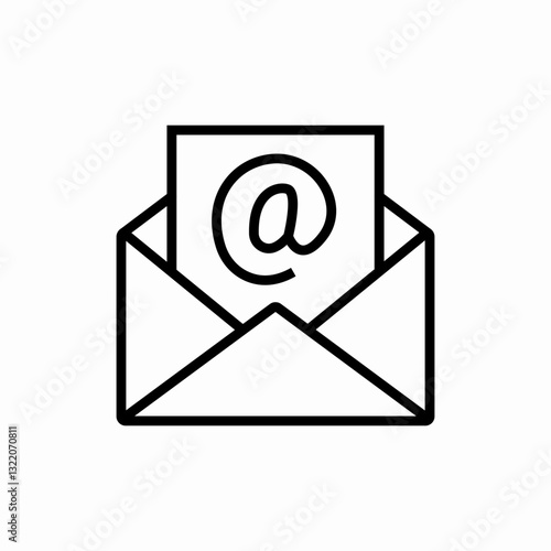 Email communication icon vector sign