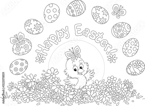 Easter card with a happy li...