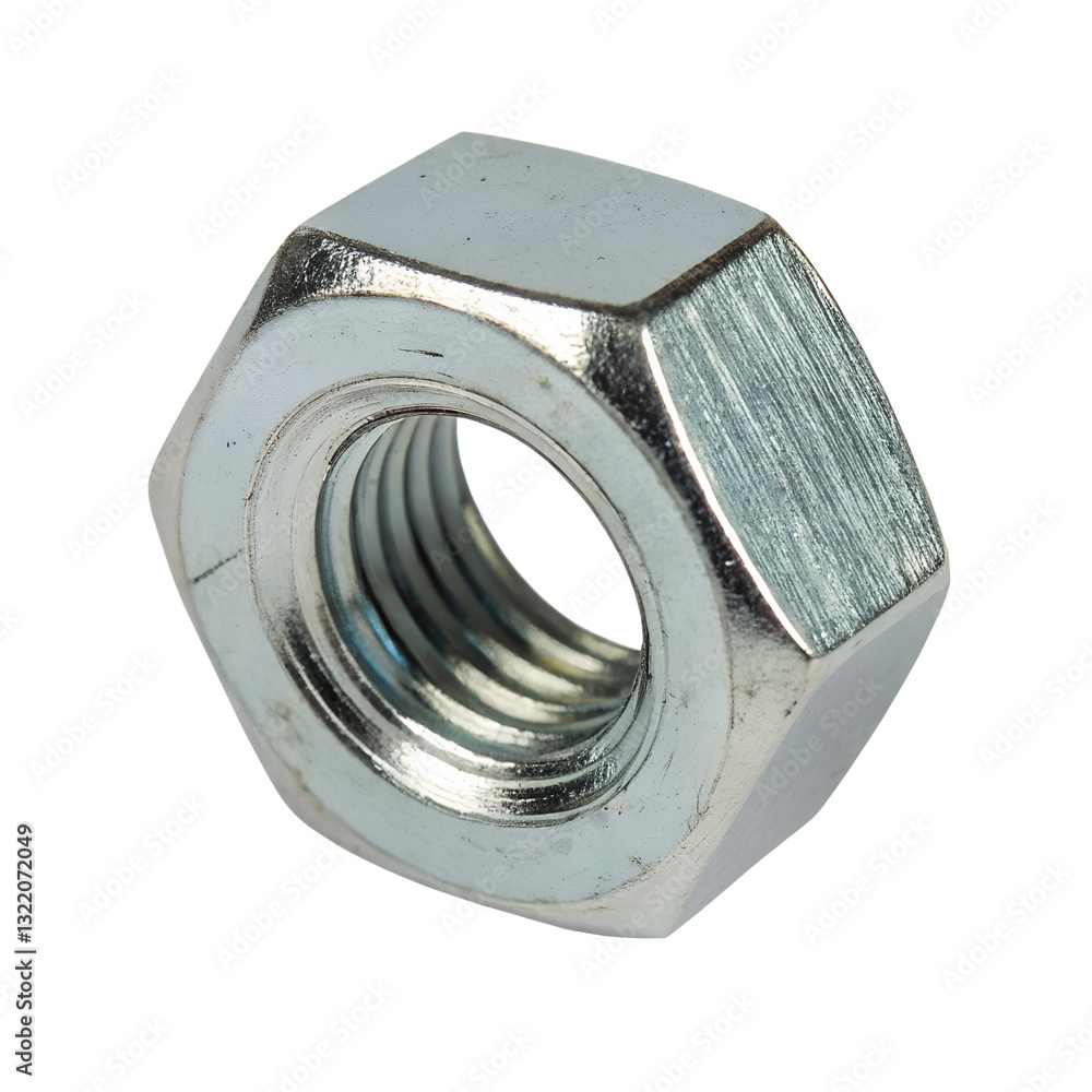 Hex Nut Isolated on Transparent Background..