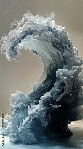 Dynamic Ocean Wave With Intricate Details and Textures Captured in Artistic D...