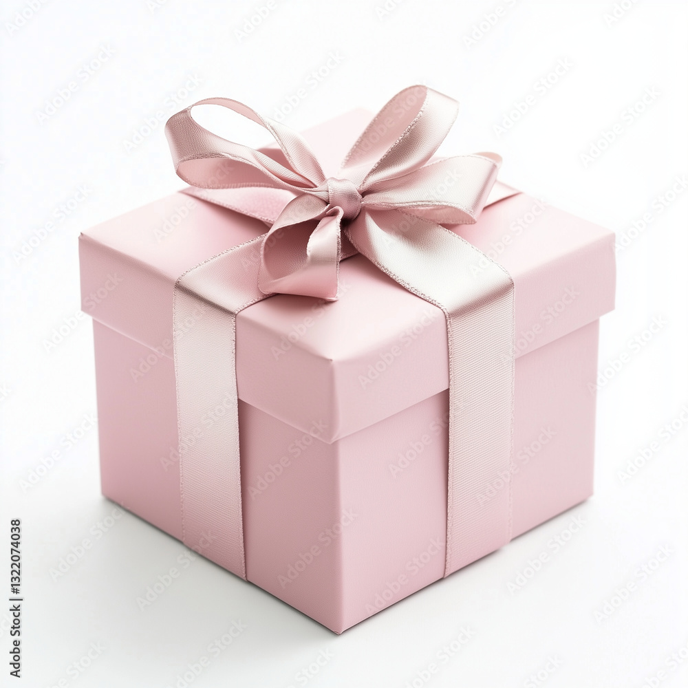 A beautifully wrapped pastel pink gift box Generative ai A beautifully wrapped pastel pink gift box Generative ai